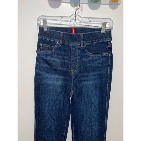 Spanx Womens High Rise Skinny Ankle Denim Jeans Dark Wash Size XS Cotton Stretch - Picture 3 of 11